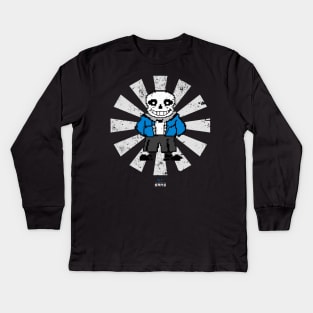 Sans Retro Japanese Undertale Kids Long Sleeve T-Shirt